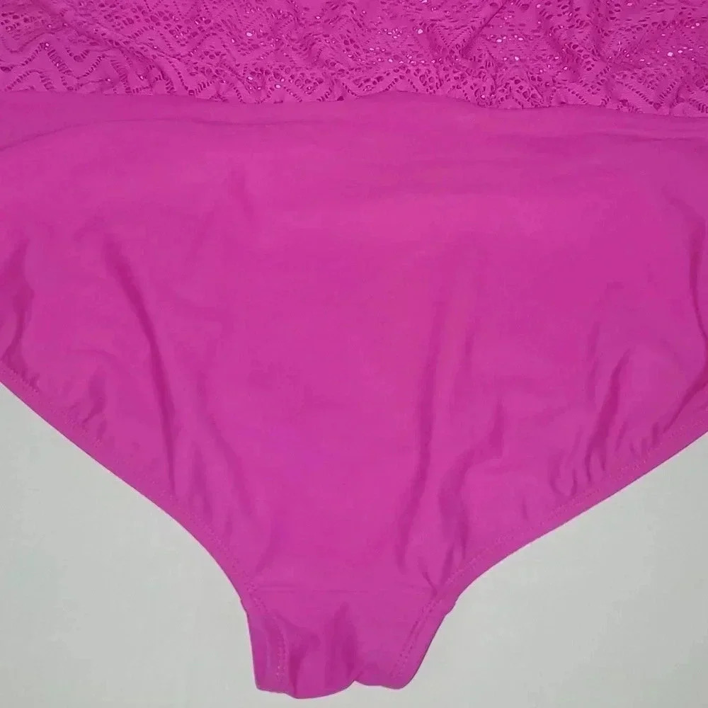 Catalina Magenta Crochet Swim Skirt Womens Size 3x 22W/24W - Picture 4 of 6